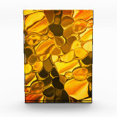 黄金色の丸い形状、光沢のある非常に金ゴールド? フォトブロック (正面)