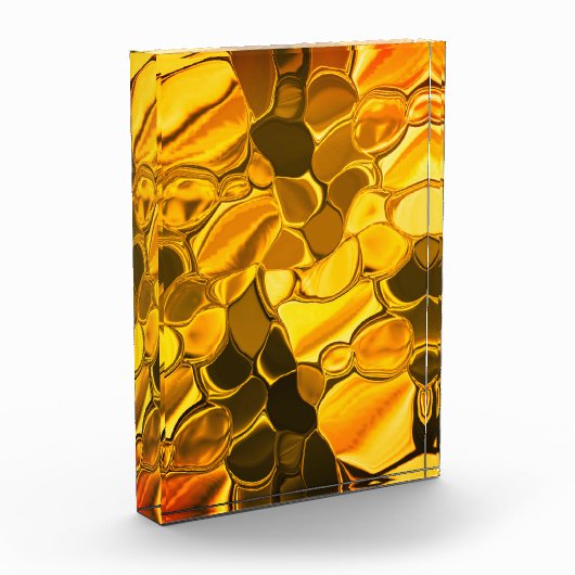 黄金色の丸い形状、光沢のある非常に金ゴールド? フォトブロック (左)