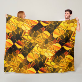 黄金色の丸い形状、光沢のある非常に金ゴールド? フリースブランケット