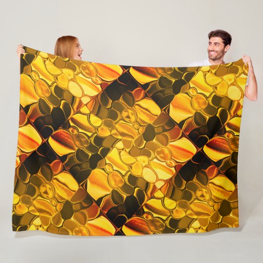 黄金色の丸い形状、光沢のある非常に金ゴールド? フリースブランケット (インサイチュ)