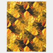 黄金色の丸い形状、光沢のある非常に金ゴールド? フリースブランケット (正面)