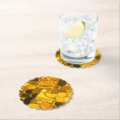 黄金色の丸い形状、光沢のある非常に金ゴールド? ペーパーコースター (インサイチュ)