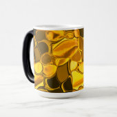 黄金色の丸い形状、光沢のある非常に金ゴールド? モーフィングマグカップ (正面左)