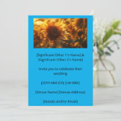 黄金色の光に包まれた巨大なひまわりが満開（AI） 招待状 (スタンド正面)