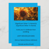 黄金色の光に包まれた巨大なひまわりが満開（AI） 招待状 (正面/裏面)