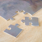 黄金色の光を持つ黄色と紫の虹彩 ジグソーパズル (側面)