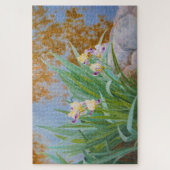 黄金色の光を持つ黄色と紫の虹彩 ジグソーパズル (縦)