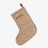 黄金色の小麦と白いドット（名前） スモールクリスマスストッキング (裏面 (吊り時))