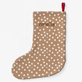 黄金色の小麦と白いドット（名前） スモールクリスマスストッキング (裏面)