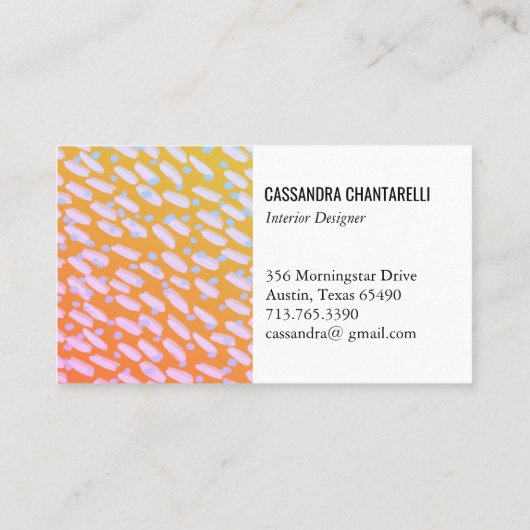 黄金色の日没のドットとダッシュのスチ絵を描ッチ 名刺 (裏面)