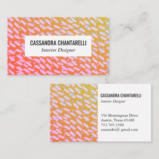 黄金色の日没のドットとダッシュのスチ絵を描ッチ 名刺 (正面/裏面)