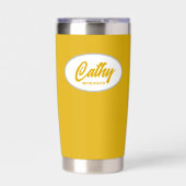 黄金色の様式化結婚した花嫁のメイド 保温保冷タンブラー (正面)