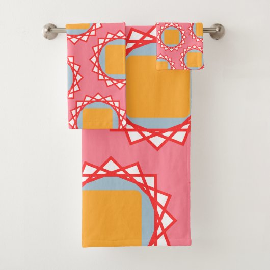 黄金色の正方形パターン バスタオルセット (インサイチュ)