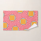 黄金色の正方形パターン バスタオルセット (ハンドタオル)