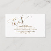 黄金色の水の色の結婚詳細/ウェブサイト エンクロージャーカード (正面)