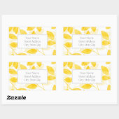 黄金色の水の色の葉ラベル 長方形シール (シート)