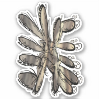 黄金色の炎の花 シール