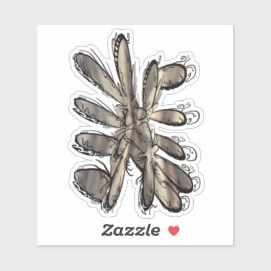 黄金色の炎の花 シール (シート)