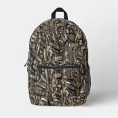 黄金色の炎の花 プリントバックパック (正面)