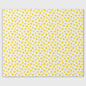 黄金色の点（白）を巻く紙 ラッピングペーパー (フラット)