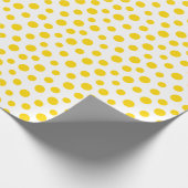 黄金色の点（白）を巻く紙 ラッピングペーパー (角)