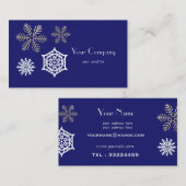 黄金色の白い雪片と深夜の青 名刺 (正面/裏面)