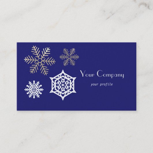 黄金色の白い雪片と深夜の青 名刺 (正面)