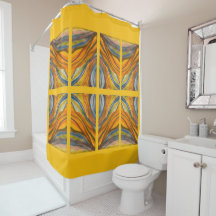 黄金色の砂漠のインスピレーションシャワーカーテン