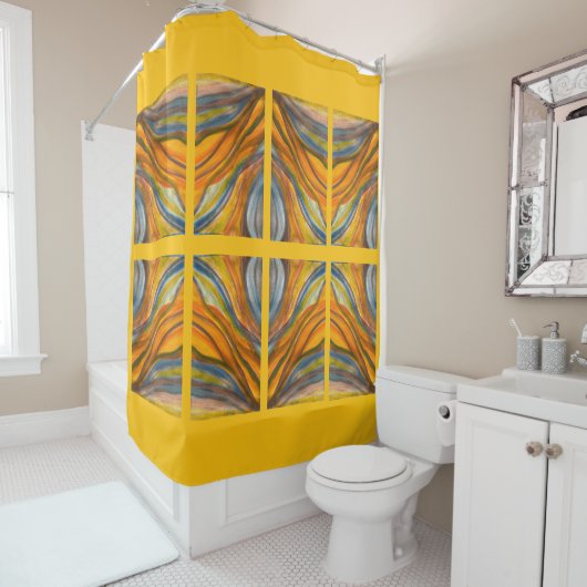 黄金色の砂漠のインスピレーションシャワーカーテン シャワーカーテン (インサイチュ)