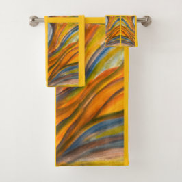 黄金色の砂漠のインスピレーション風呂タオルのセット バスタオルセット