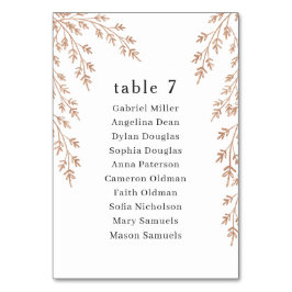 黄金色の結婚葉の独身の座面 テーブルナンバー