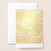 黄金色の結婚葉50周年実在 箔カード (裏面封筒付き)