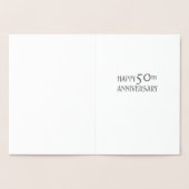 黄金色の結婚葉50周年実在 箔カード (内部)