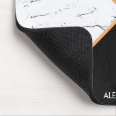 黄金色の線を持つ白い大理石 マウスパッド (コーナー)