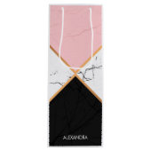 黄金色の線を持つ白い大理石 ワインギフトバッグ (正面)