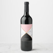 黄金色の線を持つ白い大理石 ワインラベル (正面)