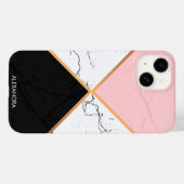 黄金色の線を持つ白い大理石 Case-Mate iPhoneケース (裏面 (横))