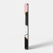 黄金色の線を持つ白い大理石 iPhoneケース (左側面)