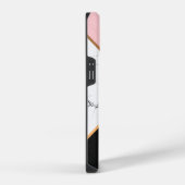 黄金色の線を持つ白い大理石 iPhoneケース (右側面)