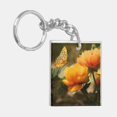 黄金色の花と蝶 キーホルダー (正面左)