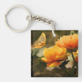 黄金色の花と蝶 キーホルダー (正面)