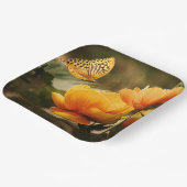 黄金色の花と蝶 ペーパープレート (傾斜あり)