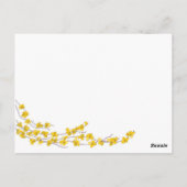 黄金色の花のテーブルのシーティングカード ポストカード (裏面)