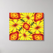 黄金色の花のパターン キャンバスプリント (正面)