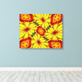 黄金色の花のパターン キャンバスプリント (インサイチュ (ウッドフロア))