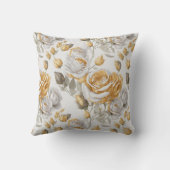 黄金色の花のパターン クッション (裏面)