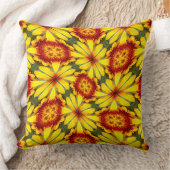 黄金色の花のパターン クッション (ブランケット)