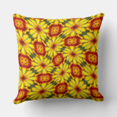 黄金色の花のパターン クッション (裏面)