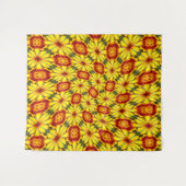 黄金色の花のパターン タペストリー (正面(横))