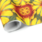 黄金色の花のパターン ラッピングペーパー (ロールコーナー)